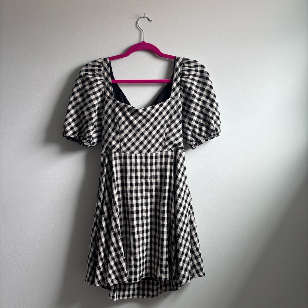 Lizard Thicket Black And White Ruffled A-Line Sundress